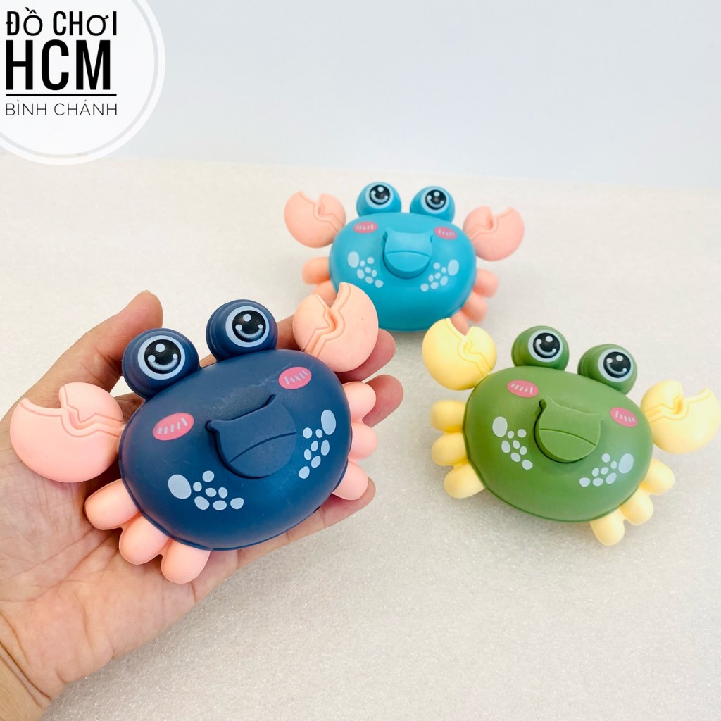 Đồ chơi trẻ em cua mini cót nhấn/ chạy cót cho bé yêu thích con vật, ấn đầu con cua, cua nhựa ấn cót