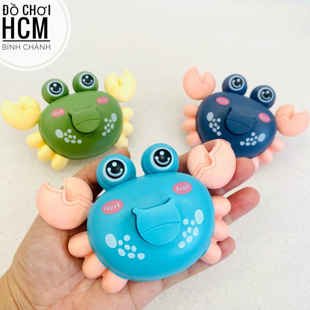 Đồ chơi trẻ em cua mini cót nhấn/ chạy cót cho bé yêu thích con vật, ấn đầu con cua, cua nhựa ấn cót