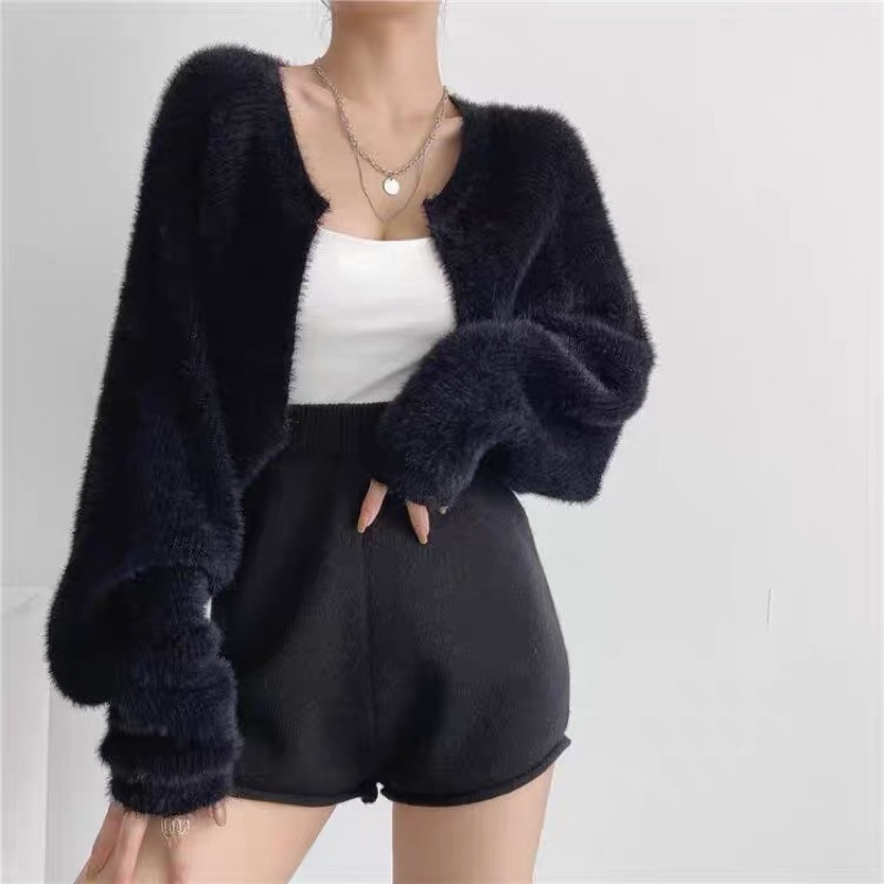 Áo cardigan lông thỏ co giãn 3 màu freesize