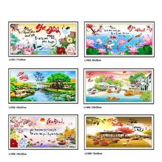 Tranh đính đá Gia Đình  - tranh chưa đính đá, không khung