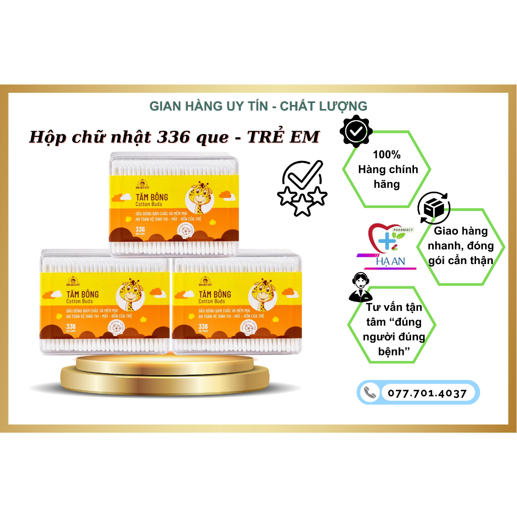 TĂM BÔNG BẠCH TUYẾT CHO TRẺ EM HÔP CHỮ NHẬT 336 QUE