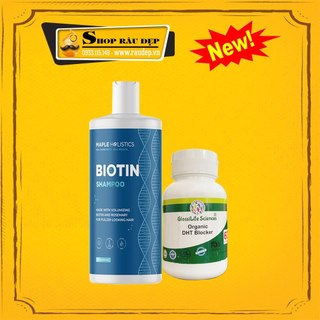 Comb Dầu Gội Biotin Shampoo Maple Holistics + Viên Uống DHT Organic CHÍNH HÃNG MỸ
