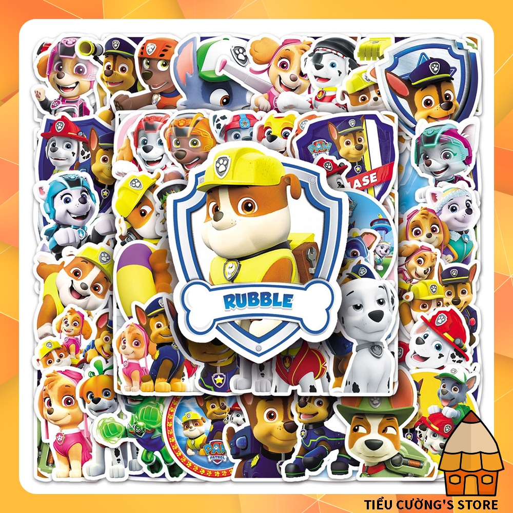 Set 10/20/50 Hình Dán Đội Chó Cứu Hộ 🐕 Sticker Paw Patrol cute trang trí xe, điện thoại, laptop, nón