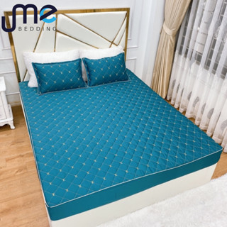 Ga gối lụa sateen trần bông mẫu mới 2023, ga giường vỏ gối phi lụa thêu LV kèm vỏ gối cao cấp đủ size