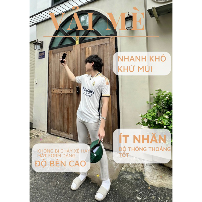 Quần áo bóng đá, đồ đá banh Real Madrid in theo yêu cầu vải mè cao cấp thoáng mát không xù lông - VUA BÓNG ĐÁ