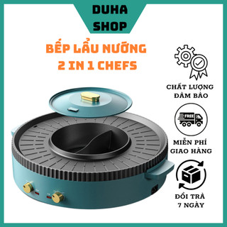 Bếp lẩu nướng chefs life 8625 thương hiệu hàn quốc bếp lẩu nướng 2 in 1 đa năng bảo hành 12 tháng