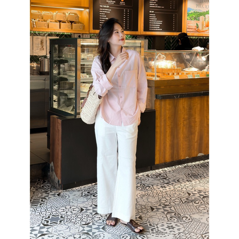 Áo Sơmi - Trơn - 1 Túi - Tay Dài