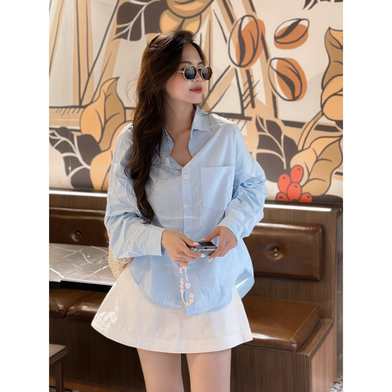 Áo Sơmi - Trơn - 1 Túi - Tay Dài