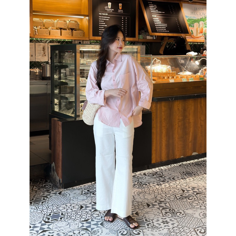 Áo Sơmi - Trơn - 1 Túi - Tay Dài