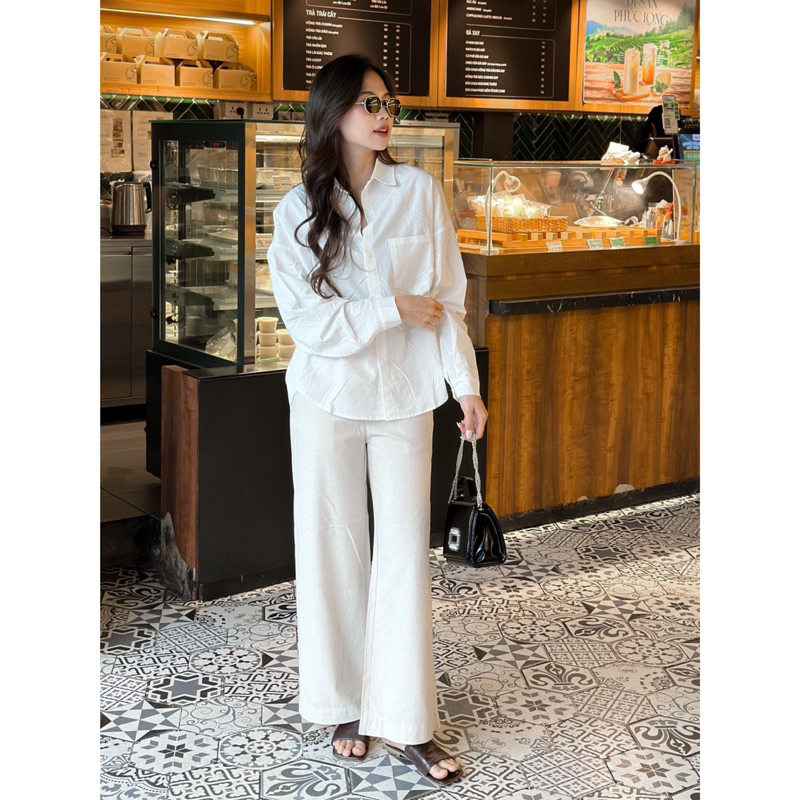 Áo Sơmi - Trơn - 1 Túi - Tay Dài