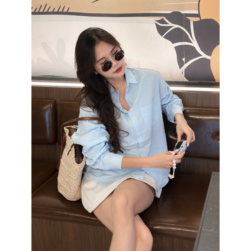 Áo Sơmi - Trơn - 1 Túi - Tay Dài