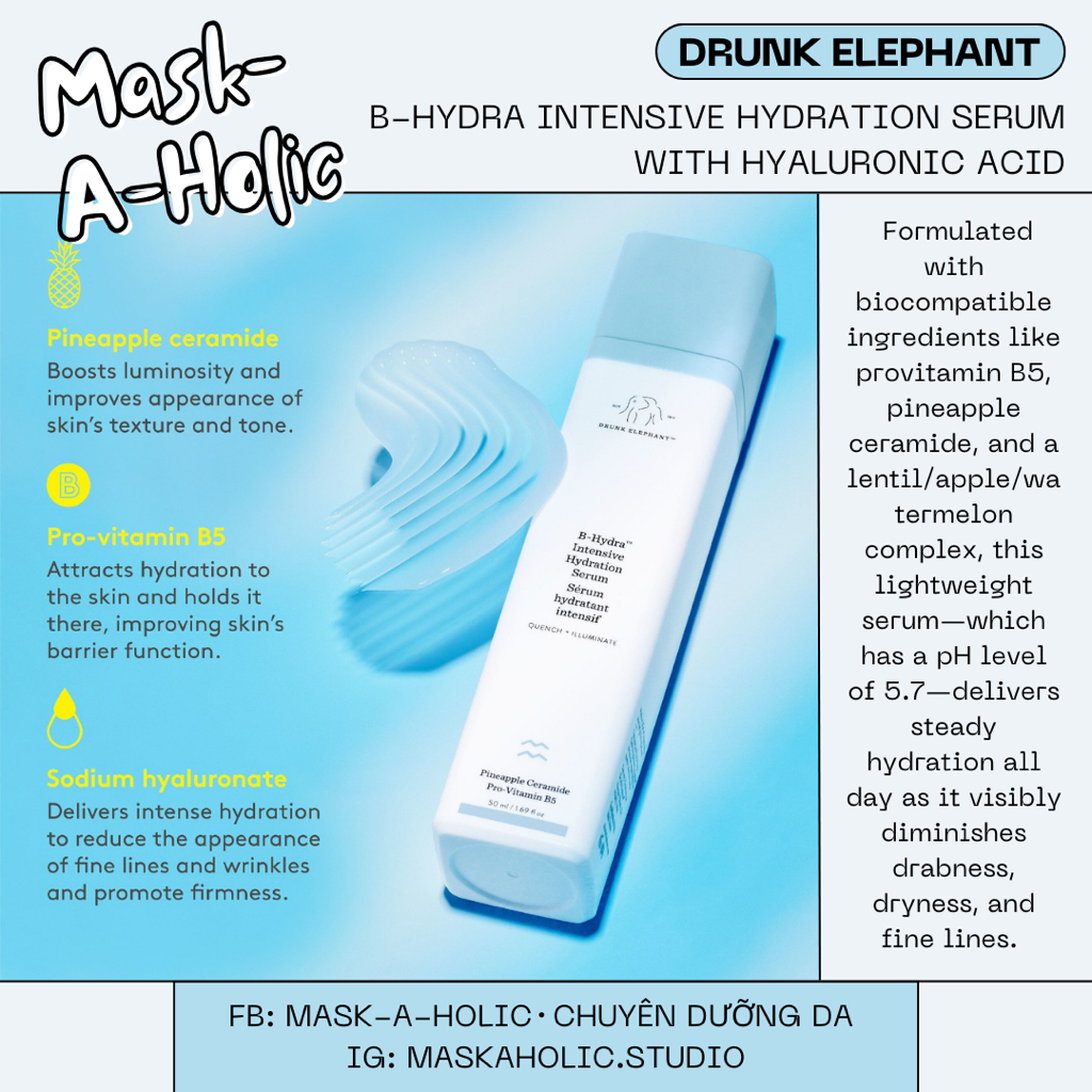Tinh chất cấp ẩm DRUNK ELEPHANT B-Hydra Intensive Hydration Serum