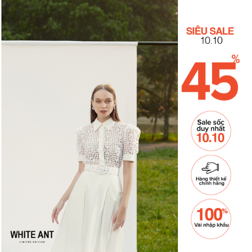 Sơ Mi Cổ Đức Tay Cộc Nữ White Ant Hàng Thiết Kế Cao Câp 170300210
