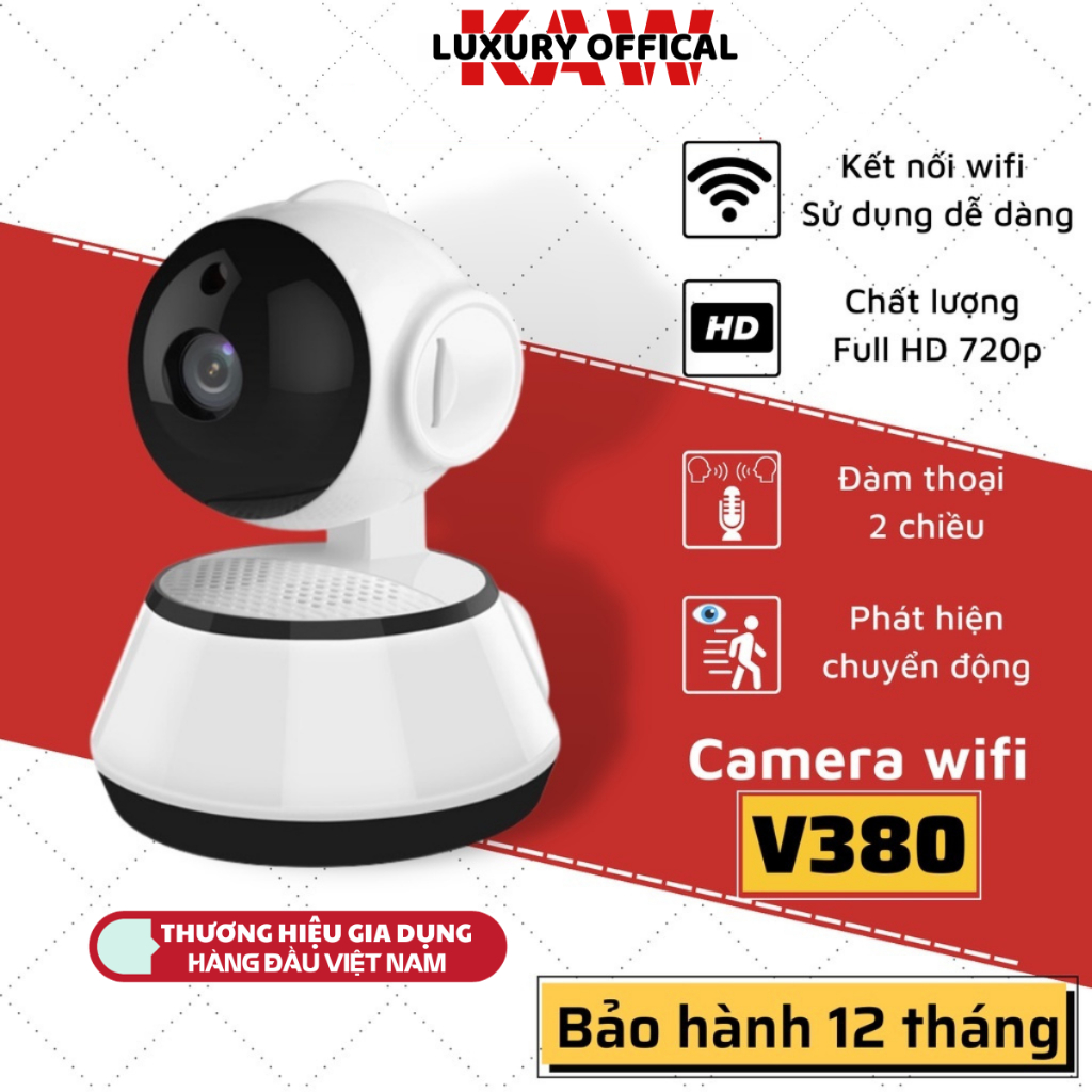 Camera wifi V380 /Camera cầu 045D Full HD giám sát trong nhà, đàm thoại hai chiều, xoay 360 độ - BH LỖI 1 ĐỔI 1