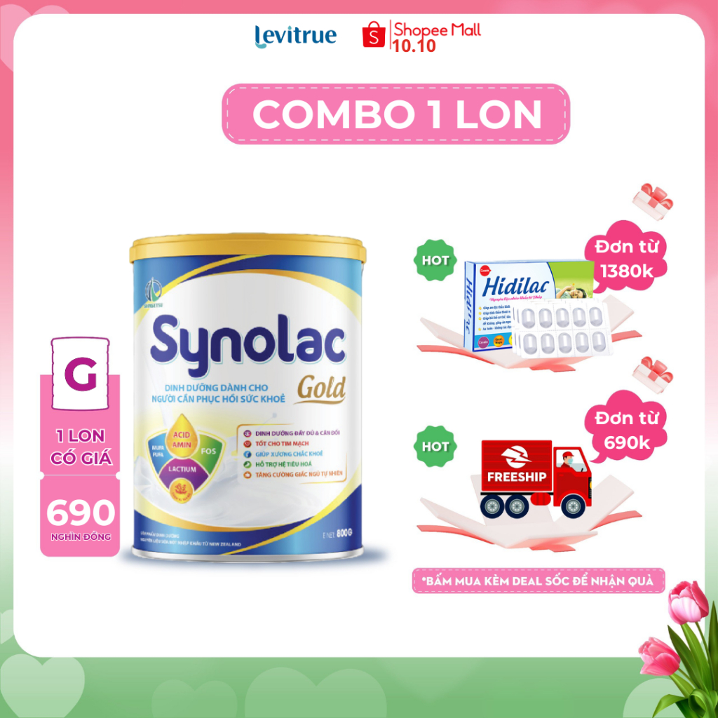 [Sản phẩm mới] Sữa bột Synolac Gold Levitrue - hộp 800g