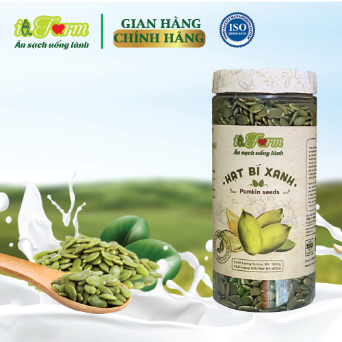Nhân Hạt Bí Xanh IIFARM Hũ 500G, siêu rẻ, siêu tiện lợi