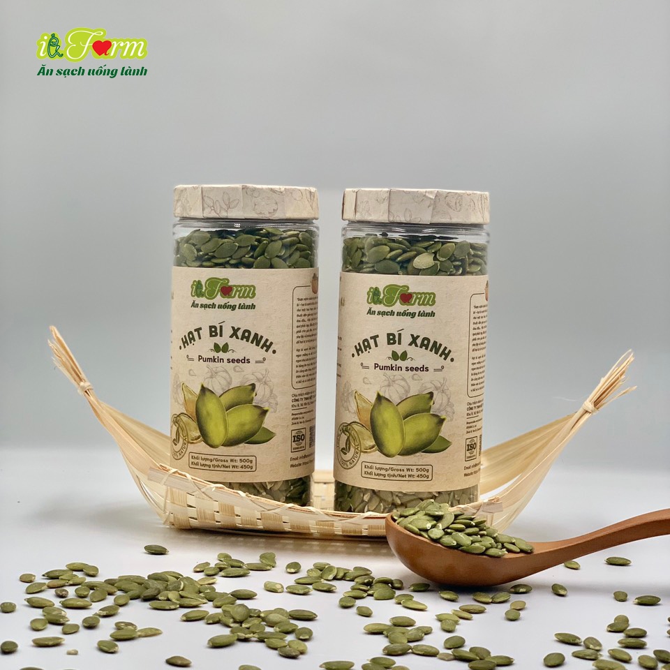 Nhân Hạt Bí Xanh IIFARM Hũ 500G, siêu rẻ, siêu tiện lợi