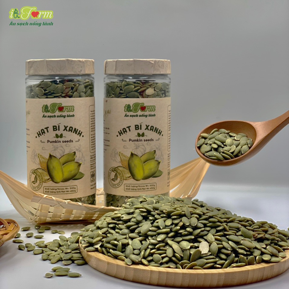 Nhân Hạt Bí Xanh IIFARM Hũ 500G, siêu rẻ, siêu tiện lợi