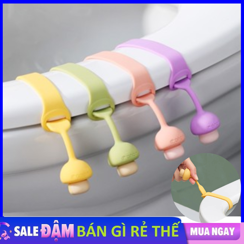 Dụng Cụ Nâng, Nhấc Nắp Bồn Cầu Hình Nấm Chất Liệu Siliucon Giúp Tránh Chạm Bồn Cầu, Vệ Sin, Có Thể Diều Chỉnh Tiện Dụng