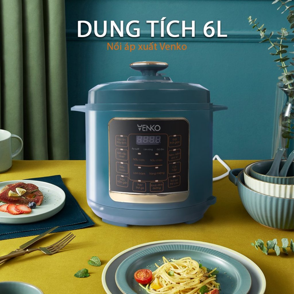 Nồi áp suất điện đa năng VENKO VP60E8 - Dung tích 6 Lít - Có 14 Chế độ nấu tự động