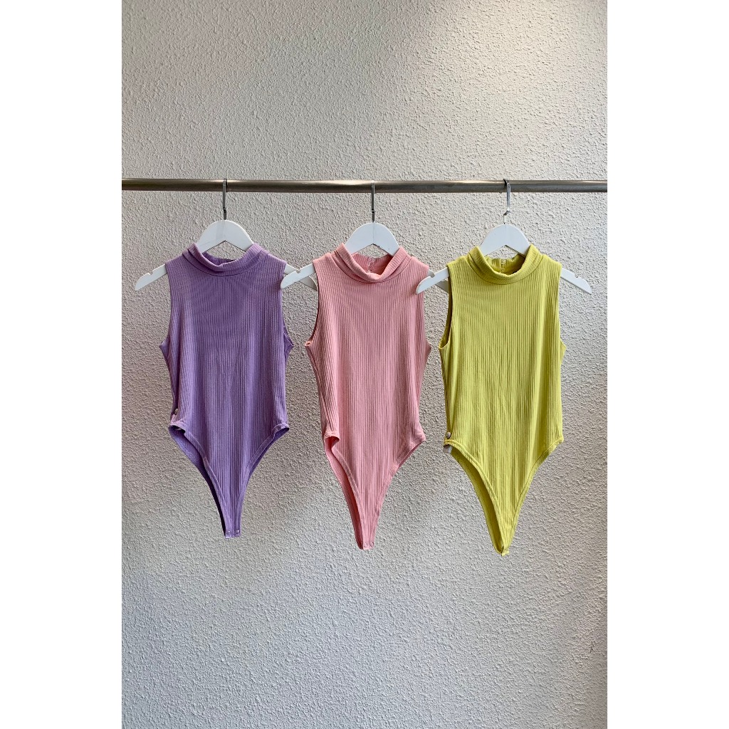 Áo sát nách cổ lọ bodysuit thun len - Everluxe