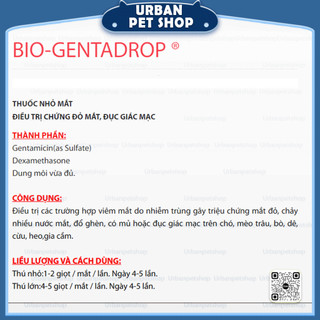 Bio Gentadrop - Nhỏ Mắt Cho Thú Cưng