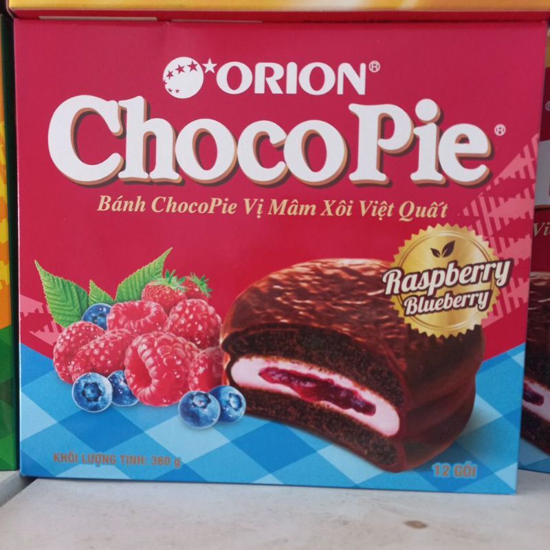 BÁNH Chocopie  tình12,20 gói/ 396g, vị xoài, vị mâm sôi việt quất 360g