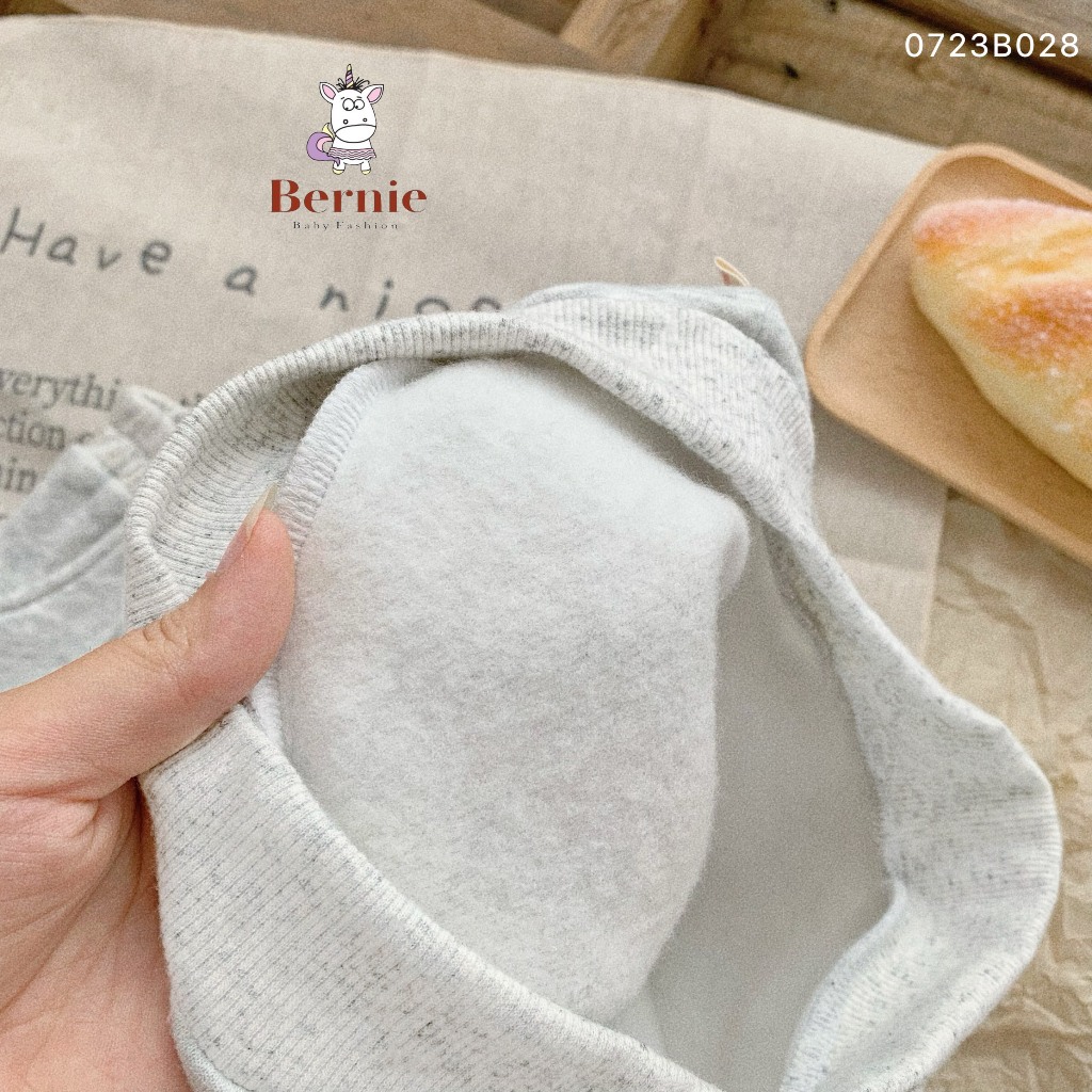 Bộ nỉ bông bé trai bé gái BEORBRO Bernie - Bộ dài tay bé trai bé gái nỉ bông ấm áp cho bé từ 9-23kg- 0723B028