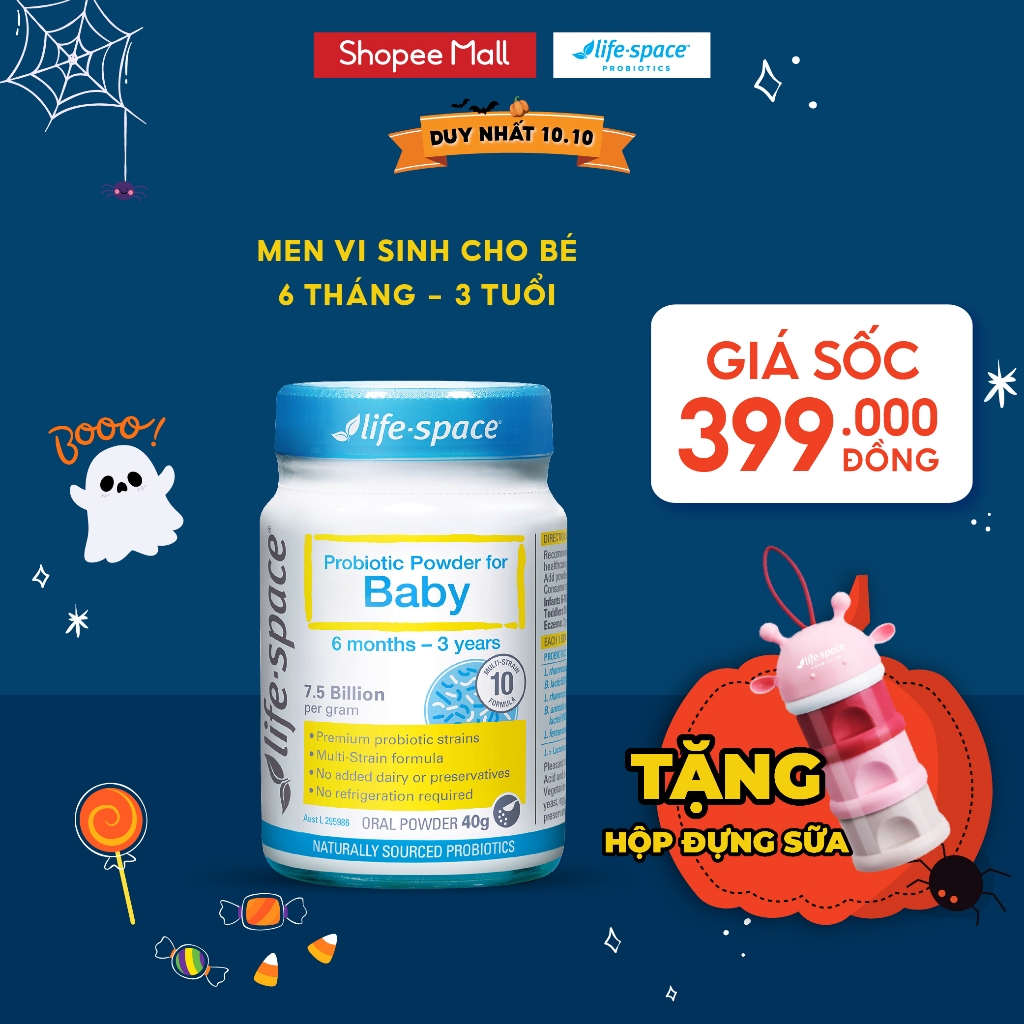 Men vi sinh Life Space Powder For Baby dành cho bé (6 tháng tuổi - 3 tuổi) lọ 40g