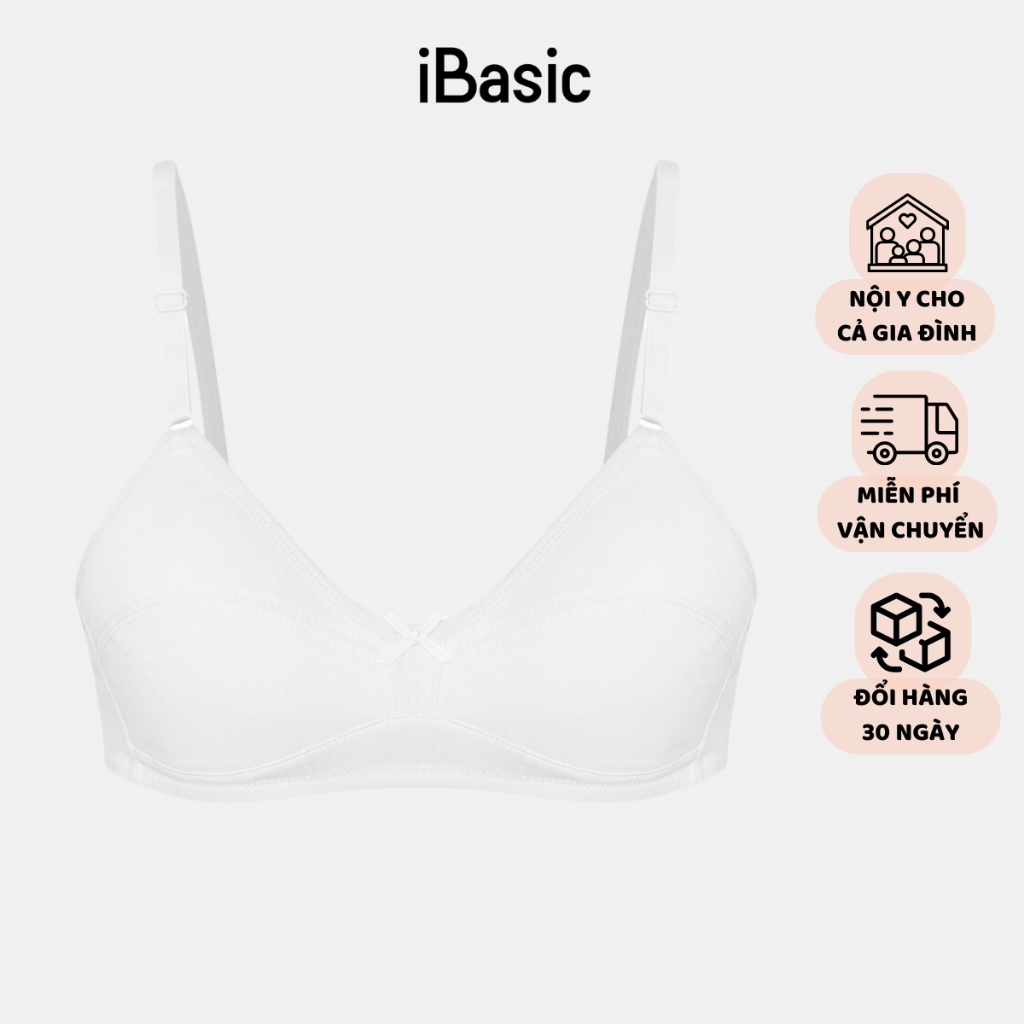 Áo ngực học sinh không gọng mút mỏng cotton iBasic BRAT018