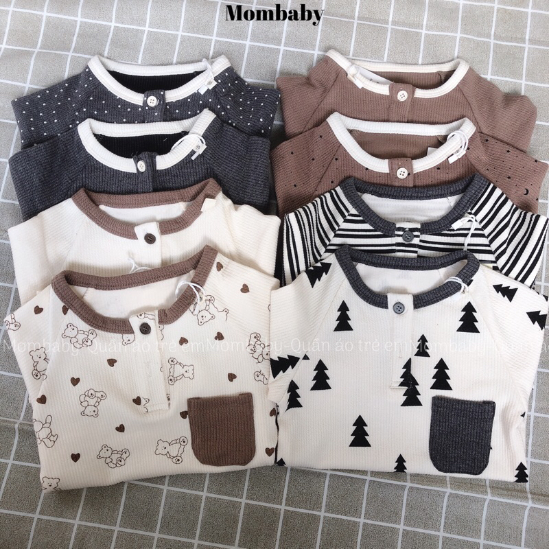 Linanxi QC 2023-Bộ áo quần dài tay hai cúc hoạ tiết phong cách Hàn cho bé mặc thu đông