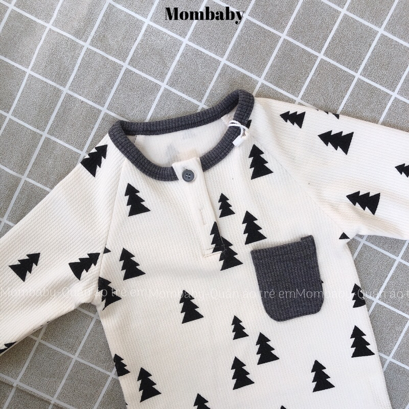 Linanxi QC 2023-Bộ áo quần dài tay hai cúc hoạ tiết phong cách Hàn cho bé mặc thu đông