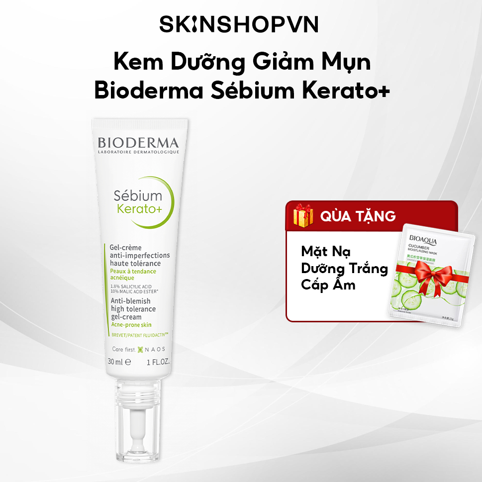 Kem dưỡng hỗ trợ giảm mụn chuyên sâu cho da mụn nhẹ đến trung bình Bioderma Sébium Kerato+ 30ml