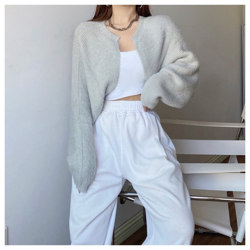 Áo cardigan lông thỏ co giãn 3 màu freesize