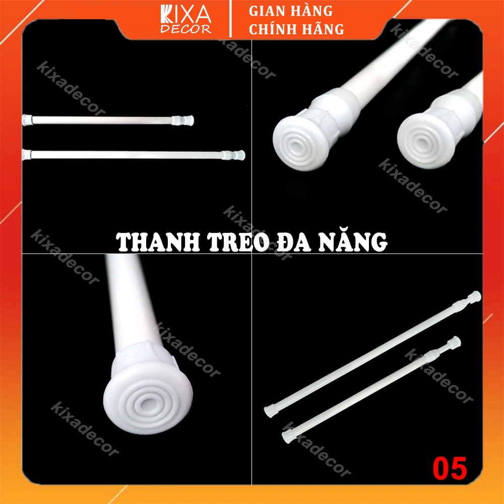 Thanh treo rèm cửa, rèm nhà tắm, treo quần áo, kệ giày dép INOX đa năng KHÔNG CẦN KHOAN