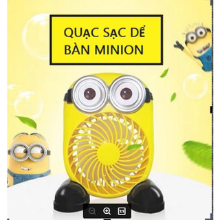 Quạt sạc để bàn hình minion cyx-8736 xài 2 chế độ - quat sac dien - quạt mini
