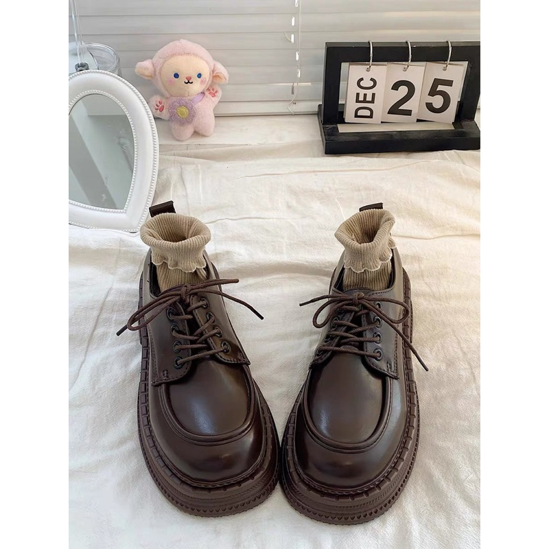 Giày Oxford buộc dây nữ sinh phong cách Hàn Quốc