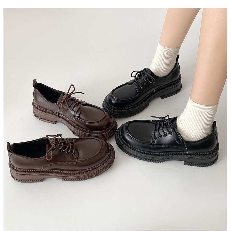 Giày Oxford buộc dây nữ sinh phong cách Hàn Quốc
