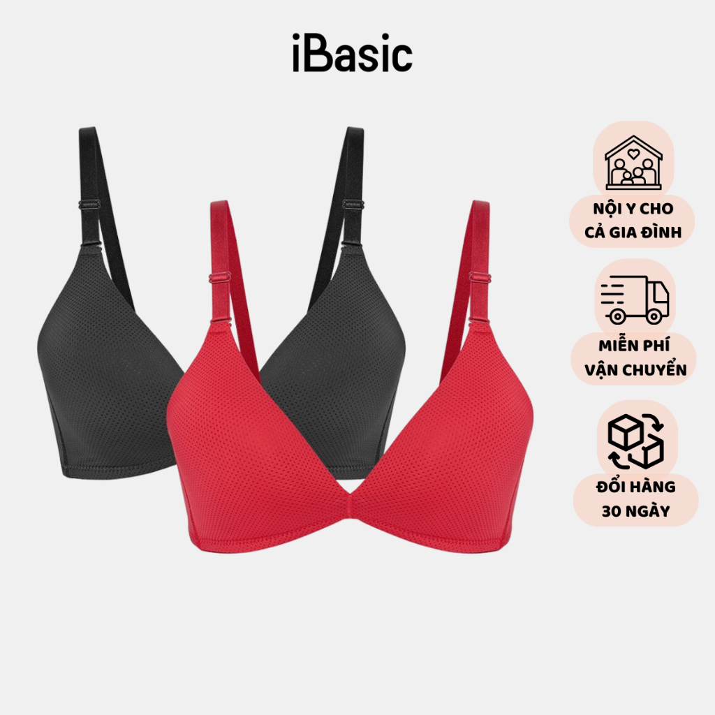 Combo 2 áo ngực Tshirt không gọng mút mỏng iBasic BRAW086-1