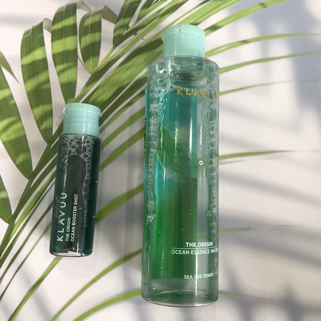 Bộ nước hoa hồng và tinh chất cấp ẩm KLAVUU Vegan Ocean Essence Water Sea Veg Toner 170ml & Booster 30ml