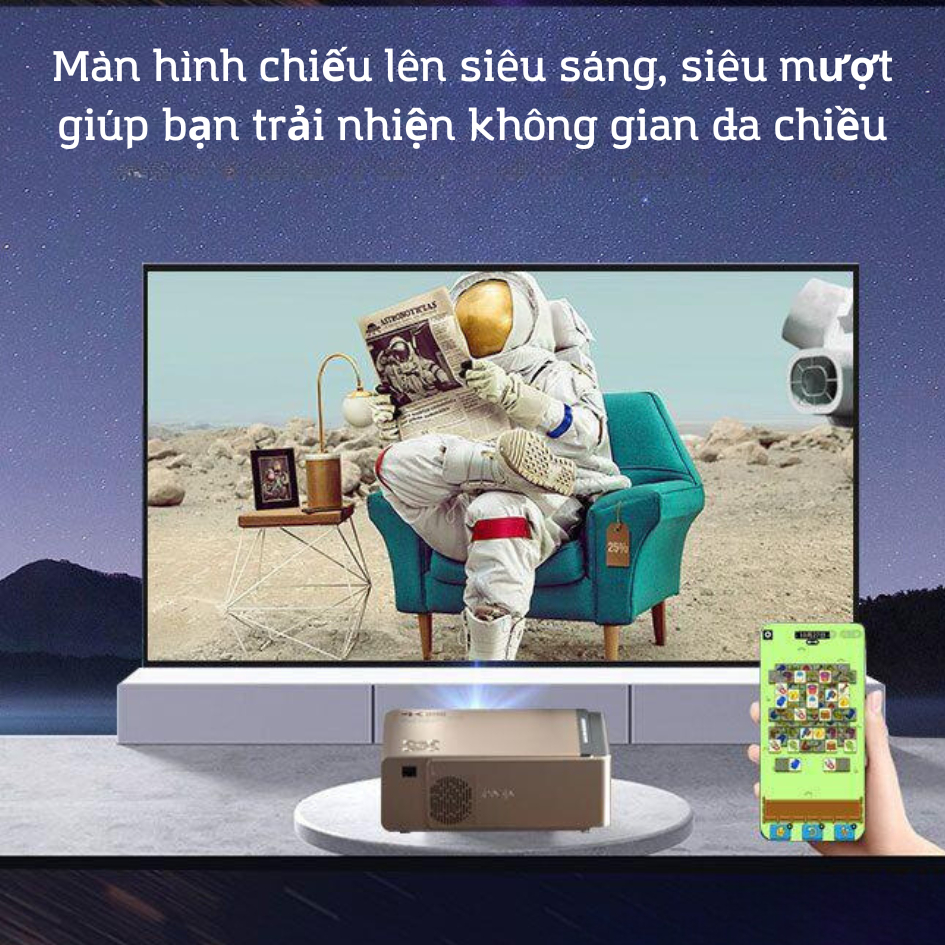 Máy Chiếu Mini Tự Động Lấy Nét KAW K860 Chính Hãng Giá Rẻ Cho Văn Phòng Gia Đình Trường Học