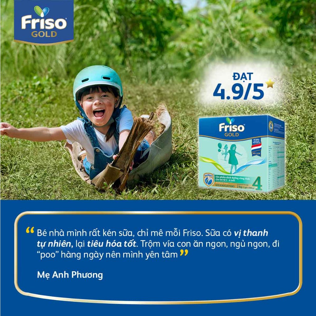 [Tặng Bình Nước Giữ Nhiệt 500ml] Sữa Bột Friso Gold 4 Hộp Giấy 2kg