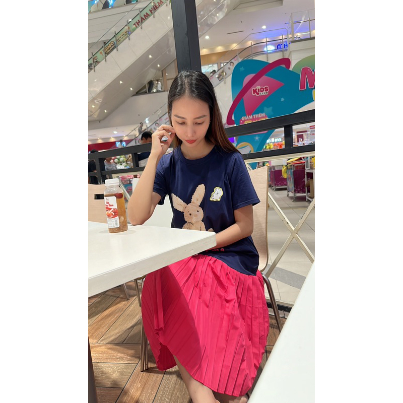 Váy Thun Cotton Quảng Châu họa tiết trẻ trung Đầm Phom Suông Dáng Dài Dễ Mặc Chị Em Bầu Bí Mặc Thoái Mái