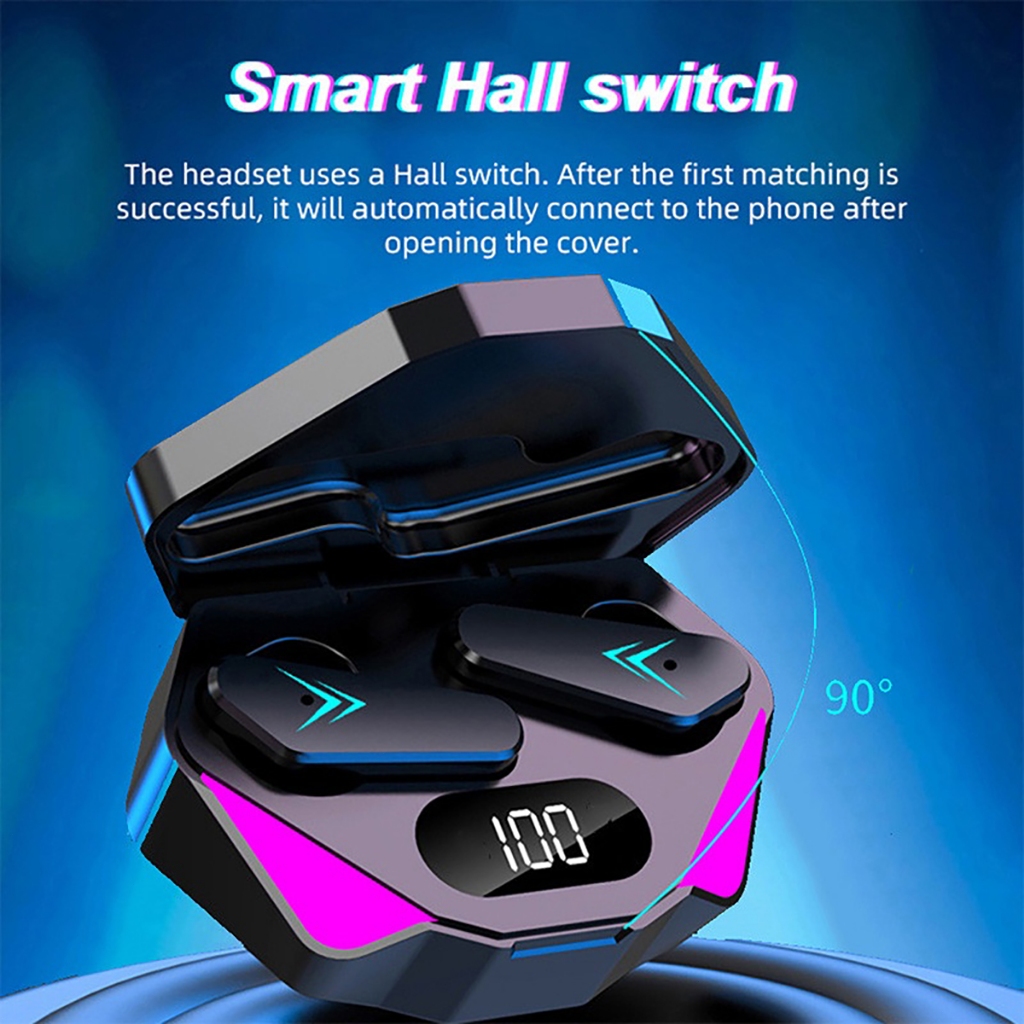 Tai nghe Blue tooth X15 touch màn hình kỹ thuật số trò chơi tai nghe giảm tiếng ồn thông minh mới và không.