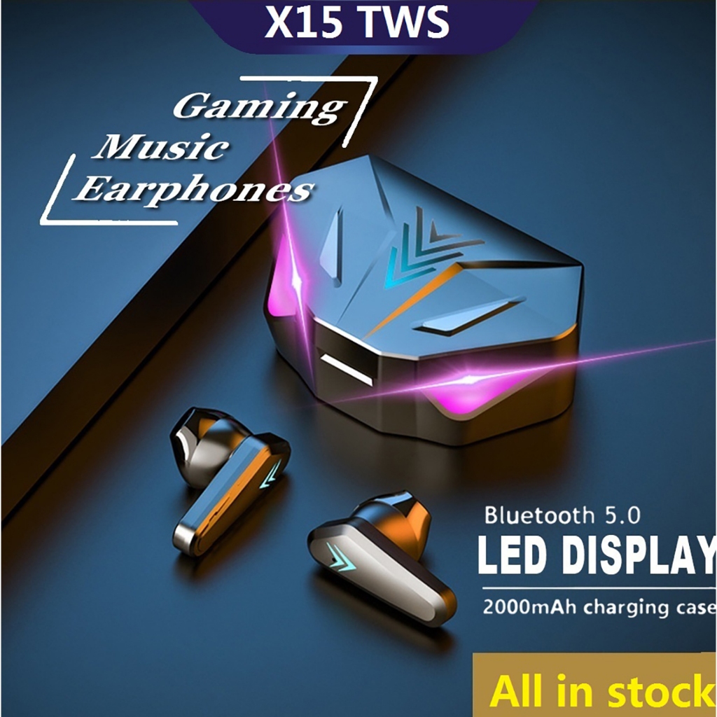 Tai nghe Blue tooth X15 touch màn hình kỹ thuật số trò chơi tai nghe giảm tiếng ồn thông minh mới và không.