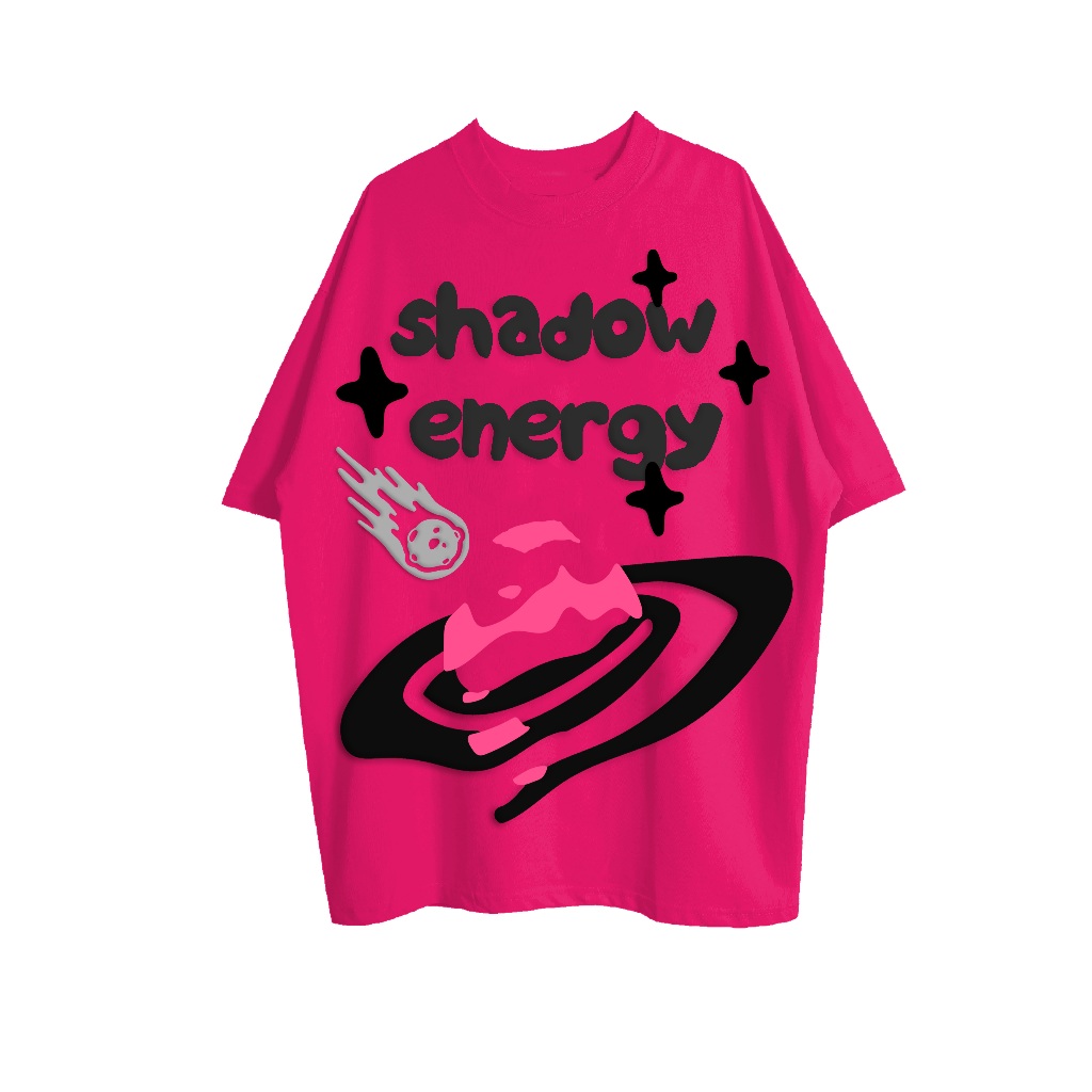 Áo thun Unisex VOLEUR - SHADOW ENERGY BLACK-HOTPINK, vải thun 2 chiều 99% cotton 250gsm