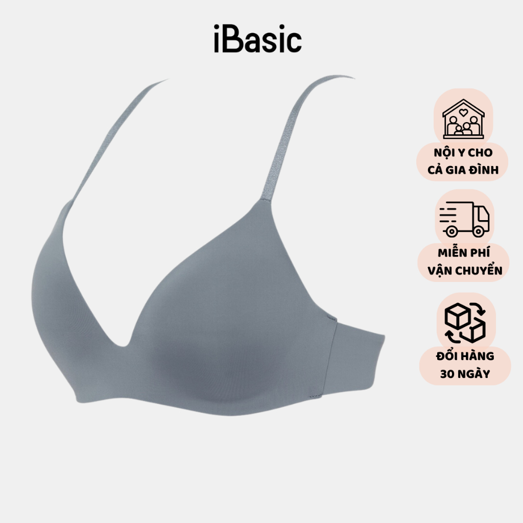 Áo ngực không gọng mút mỏng phối ren lưng iBasic BRAW142