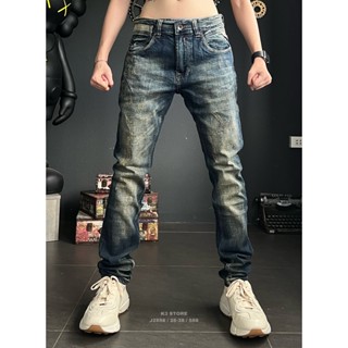 Quần jean XIGETU màu xanh was rêu cào xước nhiều đường chất jean cao cấp chi tiết như hình J2858 K3 STORE