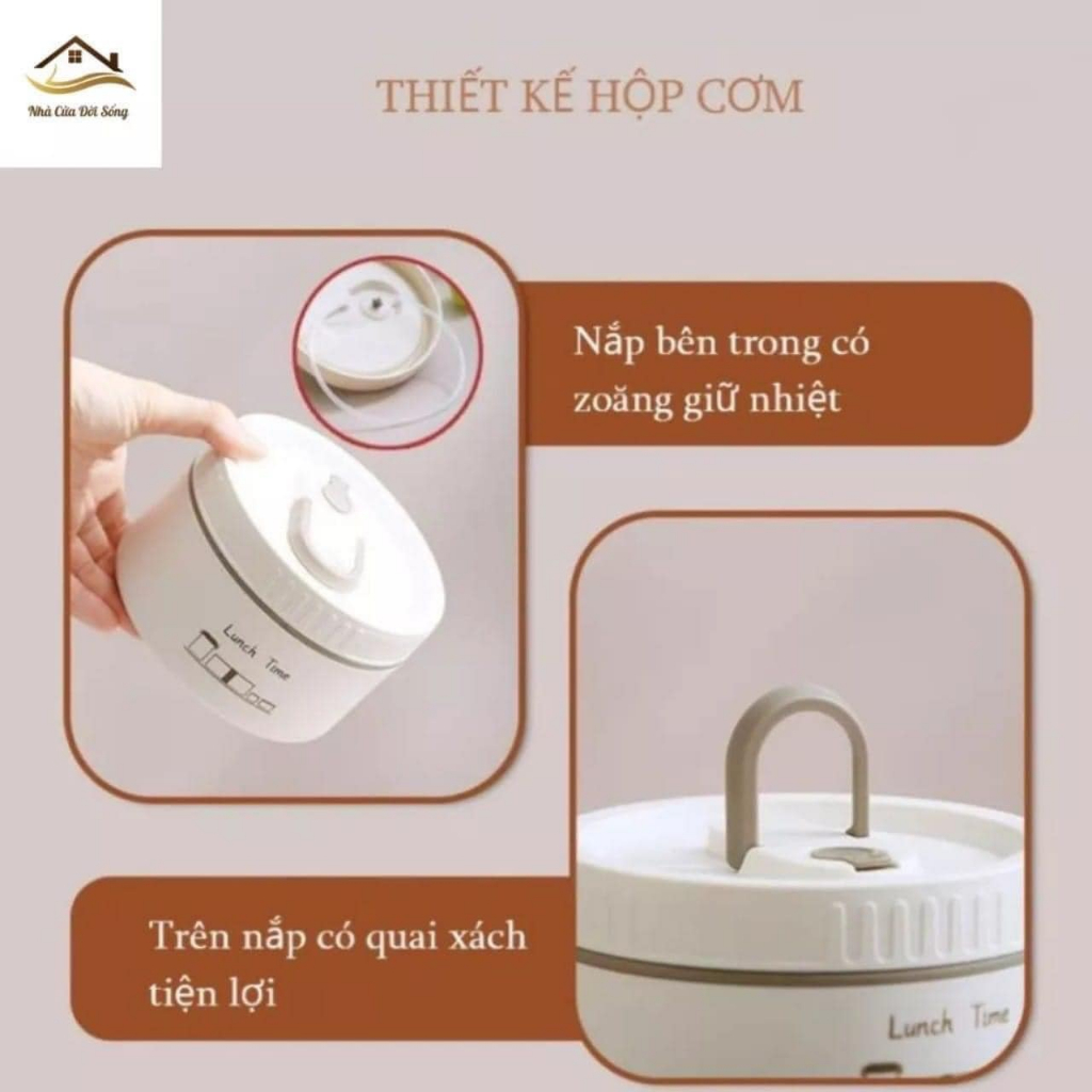 HỘP CƠM 3 TẦNG LUCKY   TẶNG KÈM TÚI ĐỰNG + ĐŨA THÌA