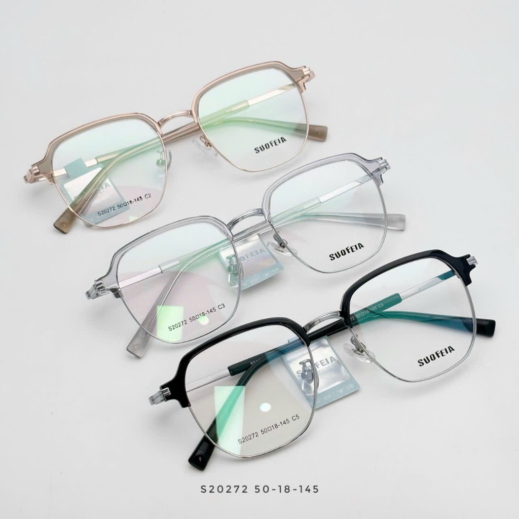 Gọng kính teen kim loại cao cấp dáng vuông hot trend